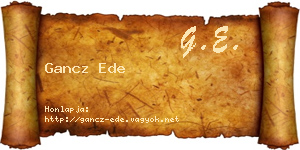 Gancz Ede névjegykártya